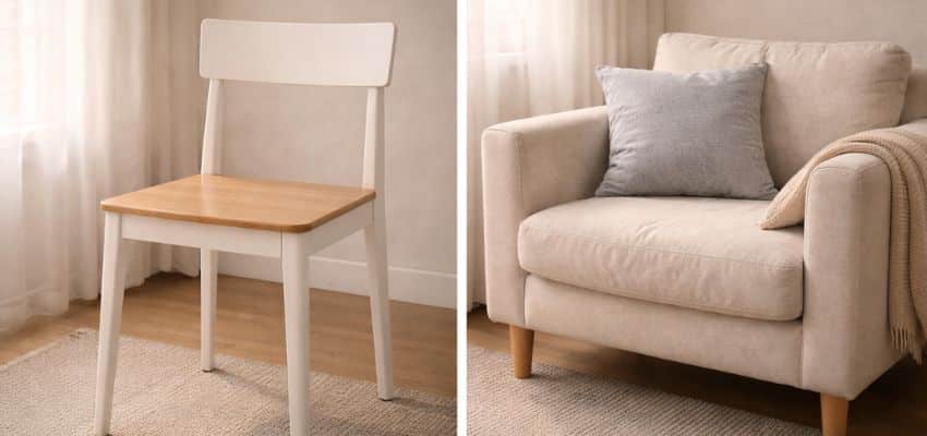A comparison of everyday seating showing the difference